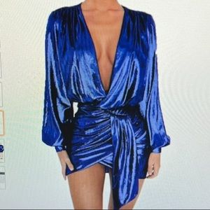 Royal blue metallic dress